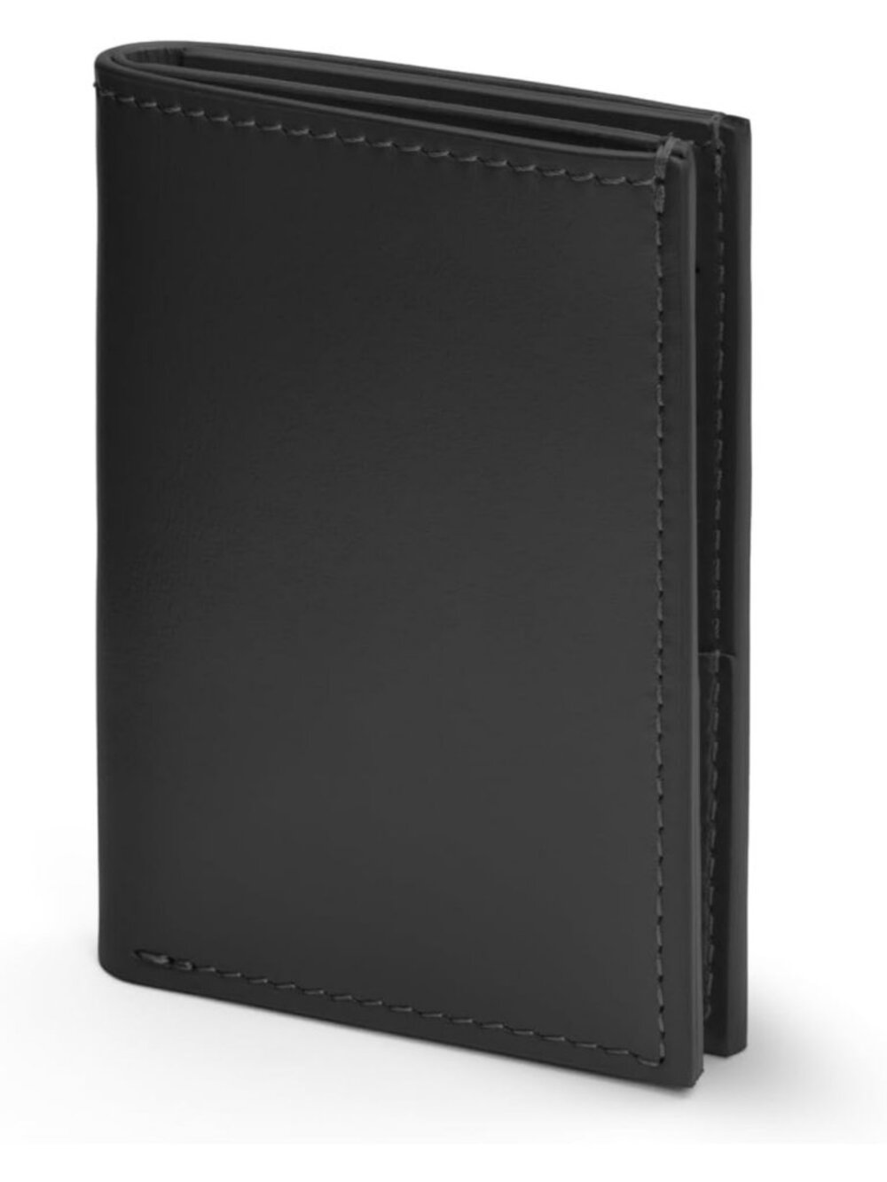 Slim Minimalist Italian Leather Wallet for Cards & Bills, Handmade, Black
